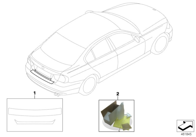 2011 BMW 335i Paint / Paintwork Protection Film Diagram