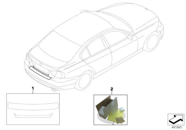 2010 BMW 335d Paint / Paintwork Protection Film Diagram