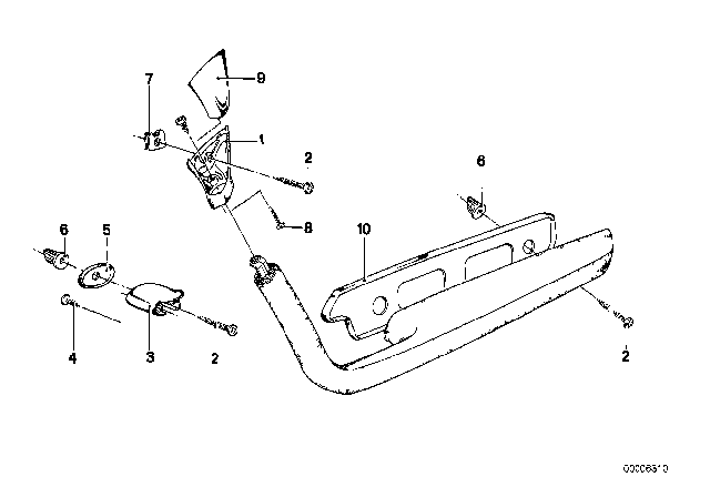 1983 BMW 633CSi Armrest - Single Parts Diagram