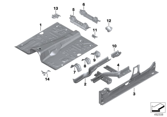 2020 BMW X5 Floor pan Assembly Diagram