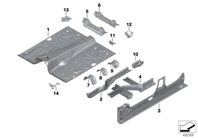 LEFT SIDE MEMBER Diagram for 41008493509