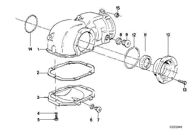 1989 BMW 325ix Front Axle Differential Separate Component All-Wheel Drive V. Diagram 3
