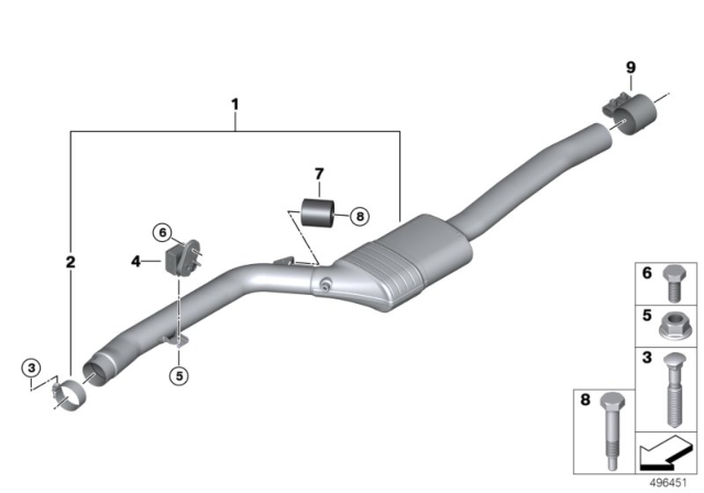 2020 BMW 745e xDrive Exhaust System Diagram 1