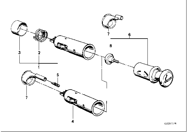 1979 BMW 733i Socket, Cigarette Lighter Diagram for 61341363045