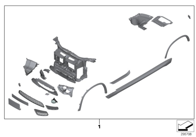 2015 BMW X1 Retrofit, M Aerodynamic Kit Diagram 1