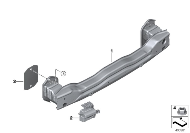 CARRIER, BUMPER REAR Diagram for 51127484750