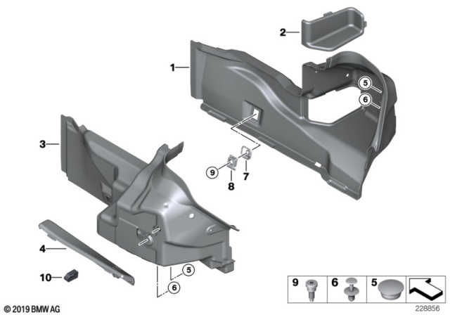 2015 BMW 640i xDrive Lateral Trim Panel Diagram 2