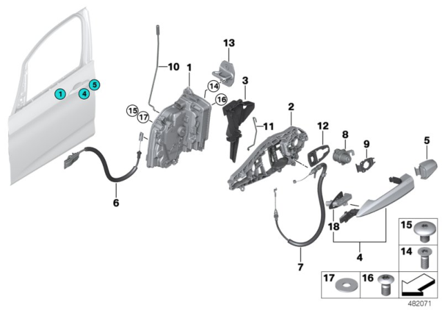 LINKAGE ROD, LOCK, LEFT Diagram for 51217420571