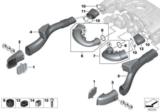 2019 BMW X5 Air Ducts Diagram