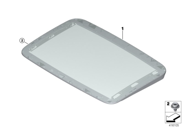 2017 BMW X6 Sliding Lifting Roof-Glass Cover Diagram