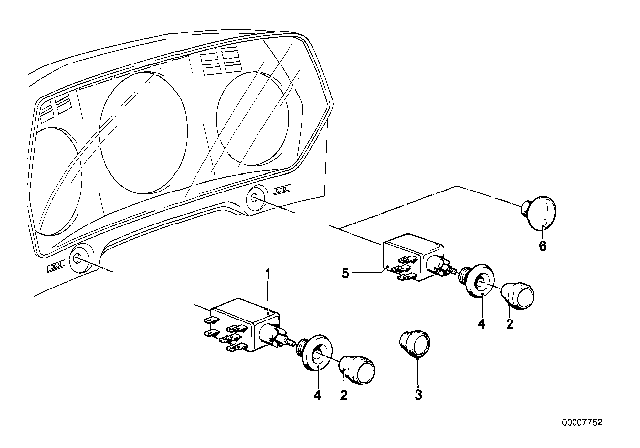 1988 BMW 635CSi Various Switches Diagram 1