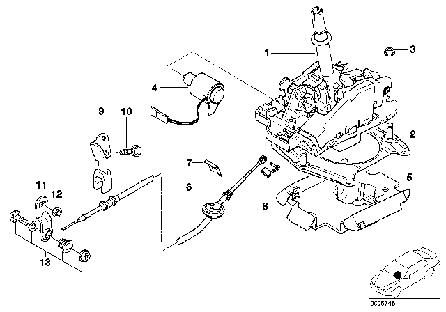 2003 BMW 330xi Gear Shift Steptronic, All-Wheel-Drive Diagram