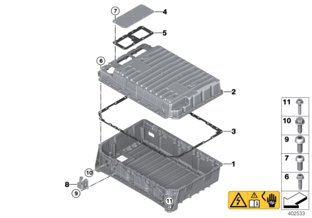 2018 BMW X5 Holder, High-Voltage Battery, Bottom Diagram for 61257643220