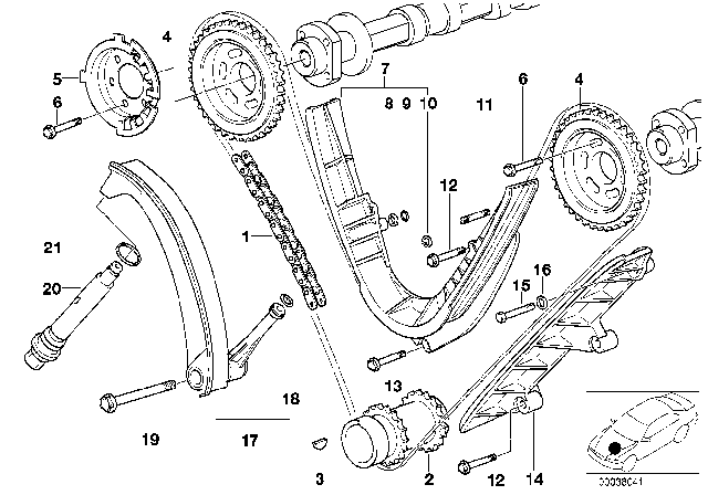 2000 BMW 540i Timing - Timing Chain Lower P Diagram 1