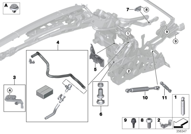 2020 BMW 440i Mounting Parts Diagram