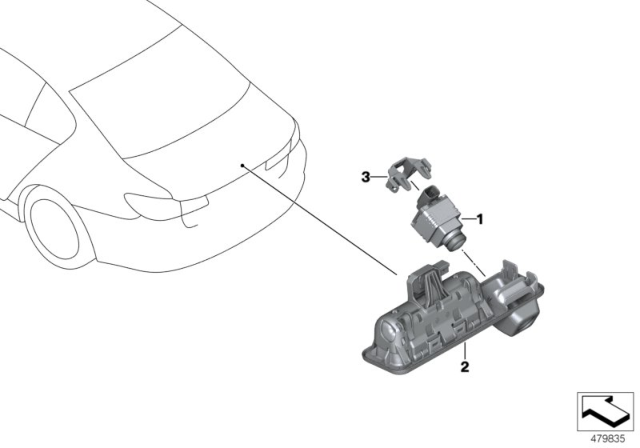 2020 BMW 530e Reversing Camera Diagram