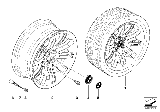 2005 BMW 645Ci BMW LA Wheel, Double Spoke Diagram 3