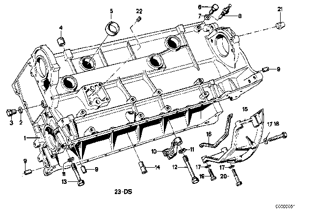 1980 BMW 733i Engine Block & Mounting Parts Diagram 1
