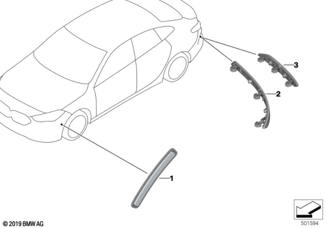 2020 BMW 228i xDrive Gran Coupe SIDE MARKER REFLECTOR LEFT Diagram for 63147474559