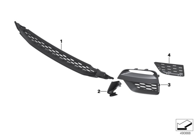 2019 BMW X3 M Trim Panel, Trim Elements Diagram