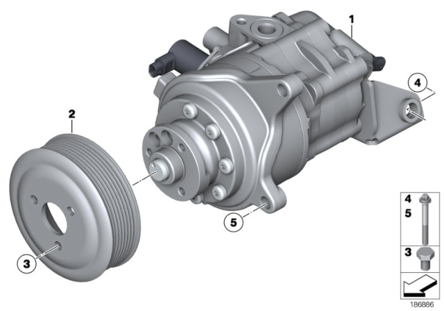 2011 BMW 550i GT Tandem Pump Diagram for 32416788906