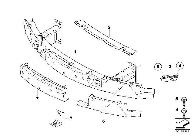 2006 BMW M6 Support, Front Diagram