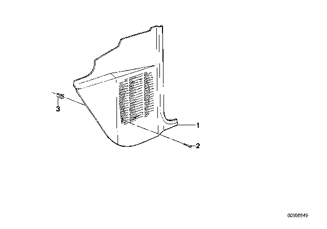 1986 BMW 325e Trim Panel Leg Room Diagram