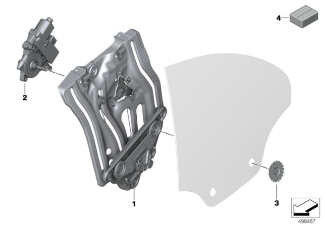 2019 BMW M850i xDrive Door Window Lifting Mechanism Diagram 2