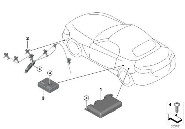 2020 BMW Z4 Single Parts, Antenna Diagram