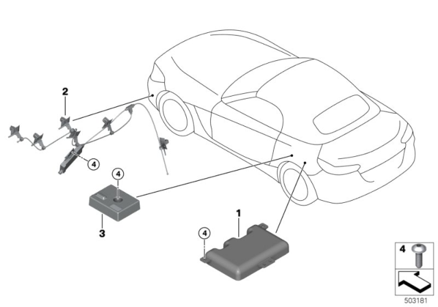 2020 BMW Z4 MULTI-BAND ANTENNA Diagram for 65208795960