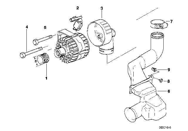 2000 BMW Z3 Alternator, Individual Parts Diagram 2
