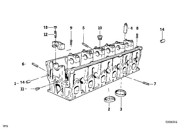 2001 BMW 750iL Cylinder Head & Attached Parts Diagram 1