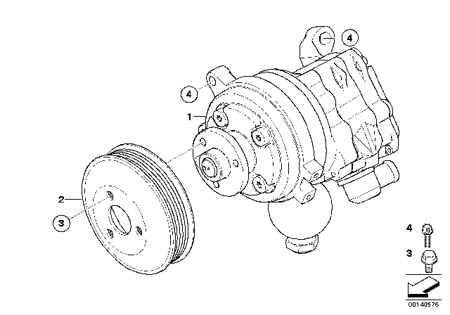 2007 BMW 530i Steering Pump / Dynamic Drive / Active Steer Diagram