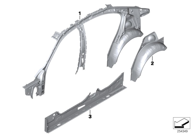 2014 BMW 328i xDrive Side Frame Diagram 2