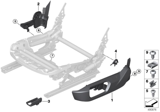 2019 BMW i8 TRIM, SEAT OUTER RIGHT Diagram for 52107489126