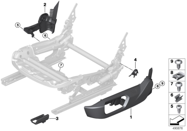 2020 BMW i8 Seat Front Seat Coverings Diagram