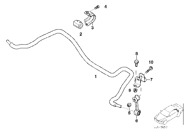 2001 BMW M3 Stabilizer, Rear Diagram