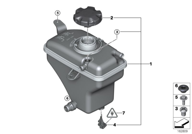 2009 BMW M3 Coolant Expansion Tank Diagram for 17112283500