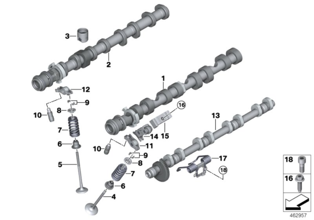 2016 BMW X6 M Outlet Camshaft Diagram for 11317613931