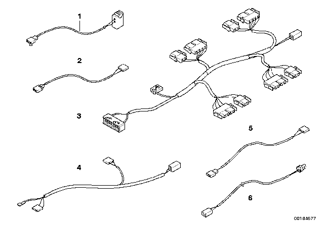 2007 BMW X3 Adapter Lead Diagram for 61123410500