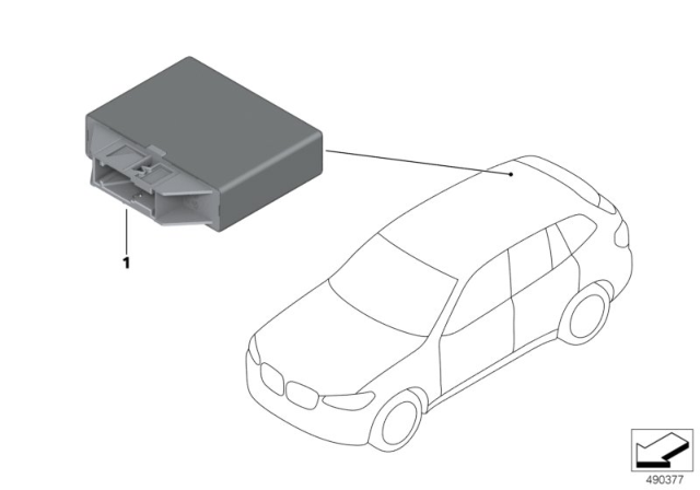 2019 BMW X3 sDrive30i(G01) Control Unit Park Assist (PDC, PMA) Diagram