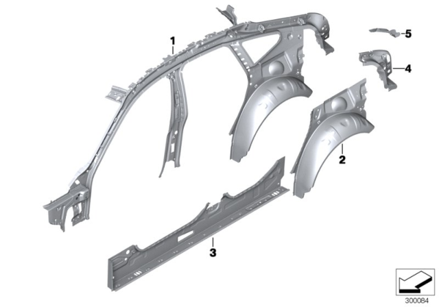 2018 BMW 430i xDrive Gran Coupe Side Frame Diagram 2