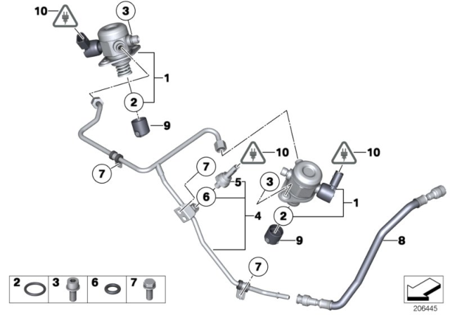 2012 BMW 760Li Fuel Hose Diagram for 13537560547