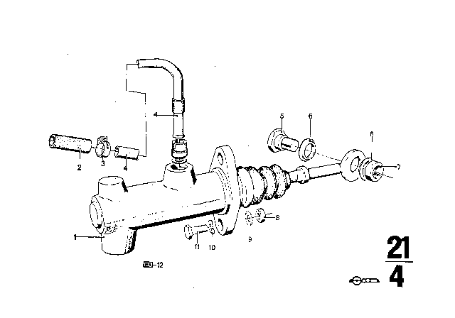 1972 BMW Bavaria Input Cylinder Clutch Diagram