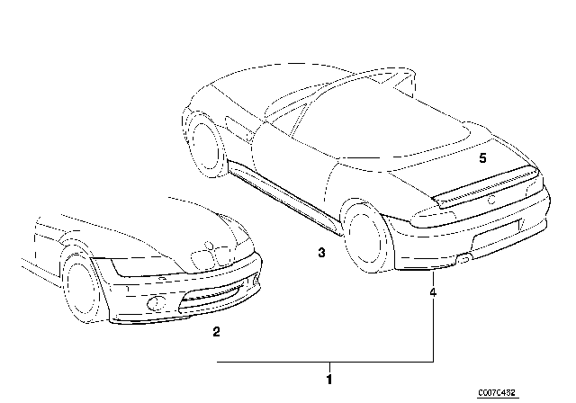 2002 BMW Z3 Rear Apron Diagram for 51120006014