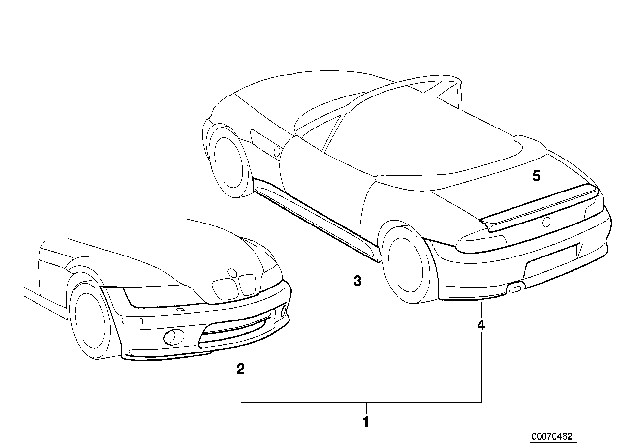 2002 BMW Z3 Front Spoiler Diagram for 51110006008