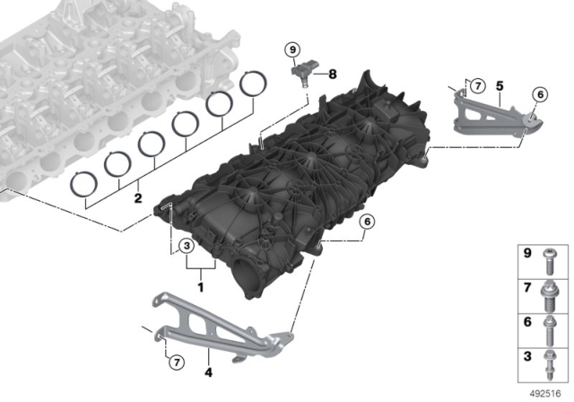 2020 BMW X5 Intake System - Charge Air Cooling Diagram