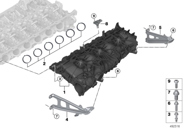 2020 BMW 740i Intake System - Charge Air Cooling Diagram