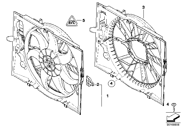 2008 BMW 528i Fan Shroud / Fan Diagram