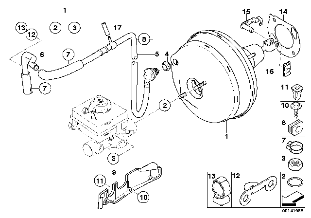 2006 BMW 530xi Power Brake Booster Diagram for 34336779742